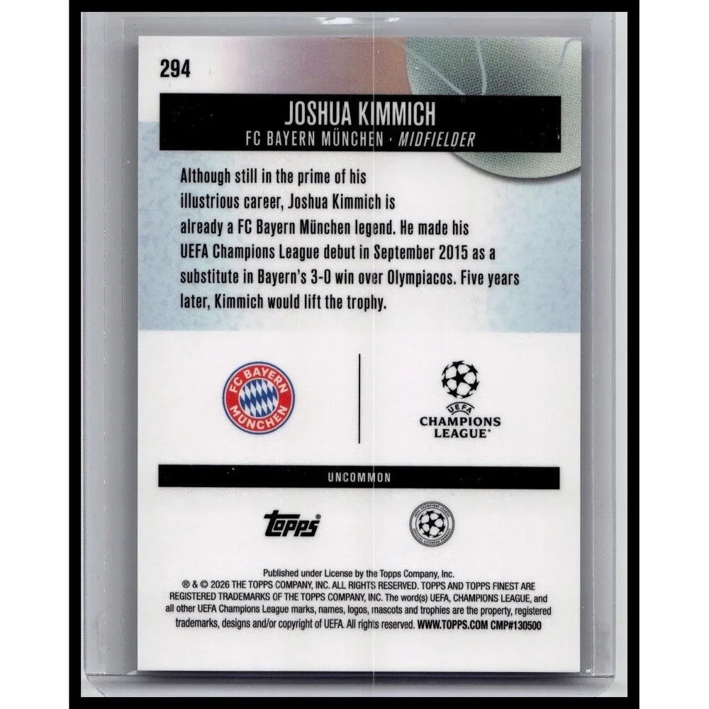 2025-26 Finest UEFA Joshua Kimmich Purple Checkerboard Refractor #/99 Bayern